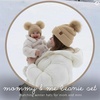 image:imageFunky Junque Mommy amp Me Double Pom Beanies  Mama amp Mini Matching Winter Outfits Mom amp Infant Baby Girl Beanie Hat SetTerry Chenille  Beige