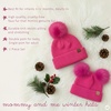 image:imageFunky Junque Mommy amp Me Double Pom Beanies  Mama amp Mini Matching Winter Outfits Mom amp Infant Baby Girl Beanie Hat SetTerry Chenille  Hot Pink