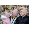 image:imageFunky Junque Mommy amp Me Double Pom Beanies 3Pack Matching Winter Hats for Mom Toddler amp Infant Girls Cozy Knit Family SetAdultToddler Single PomInfant Double Pom  Diagonal Stripes  Rose 3 Pack