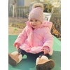image:imageFunky Junque Mommy amp Me Double Pom Beanies 3Pack Matching Winter Hats for Mom Toddler amp Infant Girls Cozy Knit Family SetAdultToddler Single PomInfant Double Pom  Diagonal Stripes  Rose 3 Pack