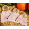 image:imageFunky Junque Mommy amp Me Double Pom Beanies 3Pack Matching Winter Hats for Mom Toddler amp Infant Girls Cozy Knit Family SetAdultToddler Single PomInfant Double Pom  Diagonal Stripes  Rose 3 Pack