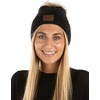 image:imageFunky Junque Mommy amp Me Double Pom Beanies 3Pack Matching Winter Hats for Mom Toddler amp Infant Girls Cozy Knit Family SetAdultToddler Single PomInfant Double Pom  Diagonal Stripes  Black 3 Pack