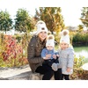 image:imageFunky Junque Mommy amp Me Double Pom Beanies 3Pack Matching Winter Hats for Mom Toddler amp Infant Girls Cozy Knit Family SetDiagonal Basketweave  Beige