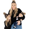 image:imageFunky Junque Mommy amp Me Double Pom Beanies 3Pack Matching Winter Hats for Mom Toddler amp Infant Girls Cozy Knit Family SetLeopard  Latte