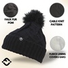 image:imageFunky Junque Mommy amp Me Matching Pom Beanie Set  Women Kids Family Knit AdultInfant  Cable KnitAdultInfant  Cable Knit  Black 2 Pack