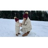 image:imageFunky Junque Mommy amp Me Matching Pom Beanie Set  Women Kids Family Knit AdultInfant  Cable KnitAdultInfant  Cable Knit  Burgundy 2 Pack