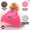 image:imageFunky Junque Mommy amp Me Matching Pom Beanie Set  Women Kids Family Knit AdultInfant  Cable KnitAdultInfant  Cable Knit  Candy Pink 2 Pack