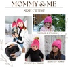 image:imageFunky Junque Mommy amp Me Matching Pom Beanie Set  Women Kids Family Knit AdultInfant  Cable KnitAdultInfant  Cable Knit  Candy Pink 2 Pack