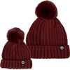 image:imageFunky Junque Mommy amp Me Matching Pom Beanie Set  Women Kids Family Knit AdultInfant  Cable KnitAdultInfant  Detachable Pom  Burgundy 2 Pack