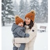 image:imageFunky Junque Mommy amp Me Matching Pom Beanie Set  Women Kids Family Knit AdultInfant  Cable KnitAdultInfant  Detachable Pom  Rust 2 Pack