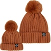 image:imageFunky Junque Mommy amp Me Matching Pom Beanie Set  Women Kids Family Knit AdultInfant  Cable KnitAdultInfant  Detachable Pom  Rust 2 Pack