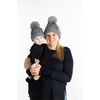 image:imageFunky Junque Mommy amp Me Matching Pom Beanie Set  Women Kids Family Knit AdultInfant  Cable KnitAdultInfant  Ribbed Knit Detachable Pom  Charcoal 2 Pack