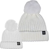 image:imageFunky Junque Mommy amp Me Matching Pom Beanie Set  Women Kids Family Knit AdultInfant  Cable KnitAdultInfant  Ribbed Knit Detachable Pom  Ivory 2 Pack