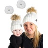 image:imageFunky Junque Mommy amp Me Matching Pom Beanie Set  Women Kids Family Knit AdultInfant  Cable KnitAdultInfant  Ribbed Knit Detachable Pom  Ivory 2 Pack