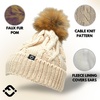 image:imageFunky Junque Mommy amp Me Matching Pom Beanie Set  Women Kids Family Knit AdultInfant  Cable KnitAdultToddler  Cable Knit  Beige 2 Pack