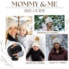 image:imageFunky Junque Mommy amp Me Matching Pom Beanie Set  Women Kids Family Knit AdultInfant  Cable KnitAdultToddler  Cable Knit  Beige 2 Pack