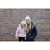 image:imageFunky Junque Mommy amp Me Matching Pom Beanie Set  Women Kids Family Knit AdultInfant  Cable KnitAdultToddler  Cable Knit  Beige 2 Pack