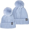 image:imageFunky Junque Mommy amp Me Matching Pom Beanie Set  Women Kids Family Knit AdultInfant  Cable KnitAdultToddler  Detachable Pom  Denim 2 Pack