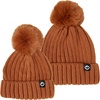 image:imageFunky Junque Mommy amp Me Matching Pom Beanie Set  Women Kids Family Knit AdultInfant  Cable KnitAdultToddler  Detachable Pom  Rust 2 Pack