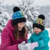 image:imageFunky Junque Mommy amp Me Matching Pom Beanie Set  Women Kids Family Knit AdultInfant  Cable KnitAdultToddler  Puffer  BlackMulticolor 2 Pack