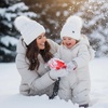 image:imageFunky Junque Mommy amp Me Matching Pom Beanie Set  Women Kids Family Knit AdultInfant  Cable KnitAdultToddler  Puffer  White 2 Pack