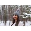 image:imageFunky Junque Mommy amp Me Matching Pom Beanie Set  Women Kids Family Knit AdultInfant  Cable KnitAdultToddler  Ribbed Knit Detachable Pom  Charcoal 2 Pack