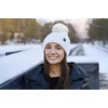 image:imageFunky Junque Mommy amp Me Matching Pom Beanie Set  Women Kids Family Knit AdultInfant  Cable KnitAdultToddler  Ribbed Knit Detachable Pom  Ivory 2 Pack