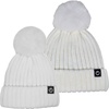 image:imageFunky Junque Mommy amp Me Matching Pom Beanie Set  Women Kids Family Knit AdultInfant  Cable KnitAdultToddler  Ribbed Knit Detachable Pom  Ivory 2 Pack