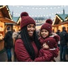 image:imageFunky Junque Mommy amp Me Matching Pom Beanie Set  Women Kids Family Knit AdultInfant  Cable KnitAdultToddlerInfant  Detachable Pom  Burgundy 3 Pack
