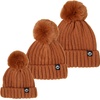 image:imageFunky Junque Mommy amp Me Matching Pom Beanie Set  Women Kids Family Knit AdultInfant  Cable KnitAdultToddlerInfant  Detachable Pom  Rust 3 Pack