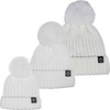 image:imageFunky Junque Mommy amp Me Matching Pom Beanie Set  Women Kids Family Knit AdultInfant  Cable KnitAdultToddlerInfant  Ribbed Knit Detachable Pom  Ivory 3 Pack