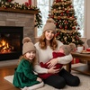 image:imageFunky Junque Mommy amp Me Matching Pom Beanie Set  Women Kids Family Knit AdultInfant  Cable KnitAdultToddlerInfant Detachable Pom  Taupe 3 Pack
