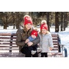 image:imageFunky Junque Mommy amp Me Pom Beanies  3Pack Knit Hats for Mom Toddler amp Infants Adorable Matching Winter SetDiagonal Basketweave  Red