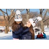 image:imageFunky Junque Mommy amp Me Pom Beanies  Cozy Knit Womens Beanie amp Toddler Girl Winter Hat Set Ages 14 Great SetAztec  White