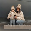 image:imageFunky Junque Mommy amp Me Pom Beanies  Cozy Knit Womens Beanie amp Toddler Girl Winter Hat Set Ages 14 Great SetDiagonal Basketweave  Beige