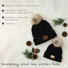 image:imageFunky Junque Mommy amp Me Pom Beanies  Cozy Knit Womens Beanie amp Toddler Girl Winter Hat Set Ages 14 Great SetDiagonal Basketweave  Black