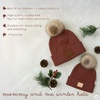 image:imageFunky Junque Mommy amp Me Pom Beanies  Cozy Knit Womens Beanie amp Toddler Girl Winter Hat Set Ages 14 Great SetDiagonal Basketweave  Brick