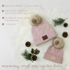 image:imageFunky Junque Mommy amp Me Pom Beanies  Cozy Knit Womens Beanie amp Toddler Girl Winter Hat Set Ages 14 Great SetDiagonal Basketweave  Rose