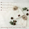 image:imageFunky Junque Mommy amp Me Pom Beanies  Cozy Knit Womens Beanie amp Toddler Girl Winter Hat Set Ages 14 Great SetDiagonal Basketweave  White