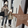 image:imageFunky Junque Mommy amp Me Pom Beanies  Cozy Knit Womens Beanie amp Toddler Girl Winter Hat Set Ages 14 Great SetDiagonal Basketweave  White