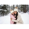 image:imageFunky Junque Mommy amp Me Pom Beanies  Cozy Knit Womens Beanie amp Toddler Girl Winter Hat Set Ages 14 Great SetFaux Fur  Ivory