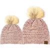 image:imageFunky Junque Mommy amp Me Pom Pom Beanies Set  Infant Baby amp Mom Matching Winter Outfits Warm Newborn amp Womens Beanie HatsConfetti  Indi Pink Faux Fur Pom