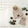 image:imageFunky Junque Mommy amp Me Pom Pom Beanies Set  Infant Baby amp Mom Matching Winter Outfits Warm Newborn amp Womens Beanie HatsDiagonal Basketweave  Beige