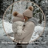 image:imageFunky Junque Mommy amp Me Pom Pom Beanies Set  Infant Baby amp Mom Matching Winter Outfits Warm Newborn amp Womens Beanie HatsDiagonal Basketweave  Beige