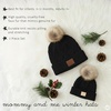 image:imageFunky Junque Mommy amp Me Pom Pom Beanies Set  Infant Baby amp Mom Matching Winter Outfits Warm Newborn amp Womens Beanie HatsDiagonal Basketweave  Black