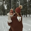 image:imageFunky Junque Mommy amp Me Pom Pom Beanies Set  Infant Baby amp Mom Matching Winter Outfits Warm Newborn amp Womens Beanie HatsDiagonal Basketweave  Brick