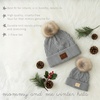 image:imageFunky Junque Mommy amp Me Pom Pom Beanies Set  Infant Baby amp Mom Matching Winter Outfits Warm Newborn amp Womens Beanie HatsDiagonal Basketweave  Heather Grey