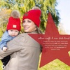 image:imageFunky Junque Mommy amp Me Pom Pom Beanies Set  Infant Baby amp Mom Matching Winter Outfits Warm Newborn amp Womens Beanie HatsDiagonal Basketweave  Red