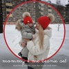 image:imageFunky Junque Mommy amp Me Pom Pom Beanies Set  Infant Baby amp Mom Matching Winter Outfits Warm Newborn amp Womens Beanie HatsDiagonal Basketweave  Red