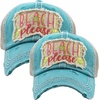 image:imageFunky Junque Mommy and Me Baseball Caps Matching Mother Daughter Hats  Soft cotton matching cap set with embroidery for mom daughter photos beach vacations brunches amp family gifts2 Pack Beach Please Metallic  Turquoise